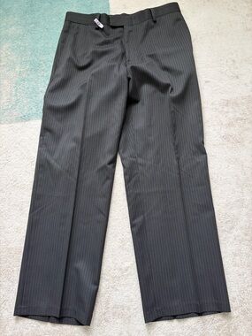 Men's Black Pinstripe Dress Pants